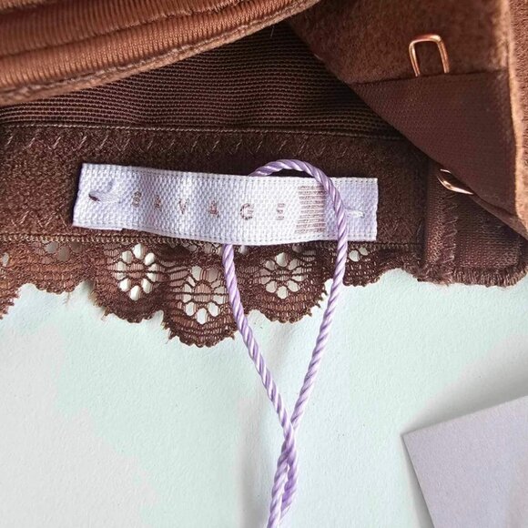 Savage X Fenty, Women's Curvy Microfiber & Lace Balconette-Brown. Size:40DD. NWT - Picture 4 of 16
